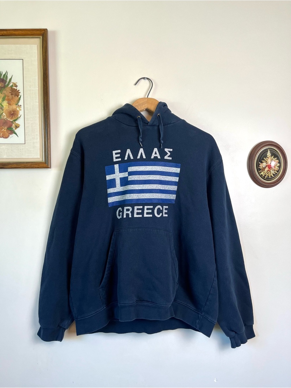 Navy Greece Graphic Hoodie